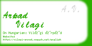 arpad vilagi business card